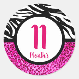 Adesivo Redondo Stickers do mês de bebê