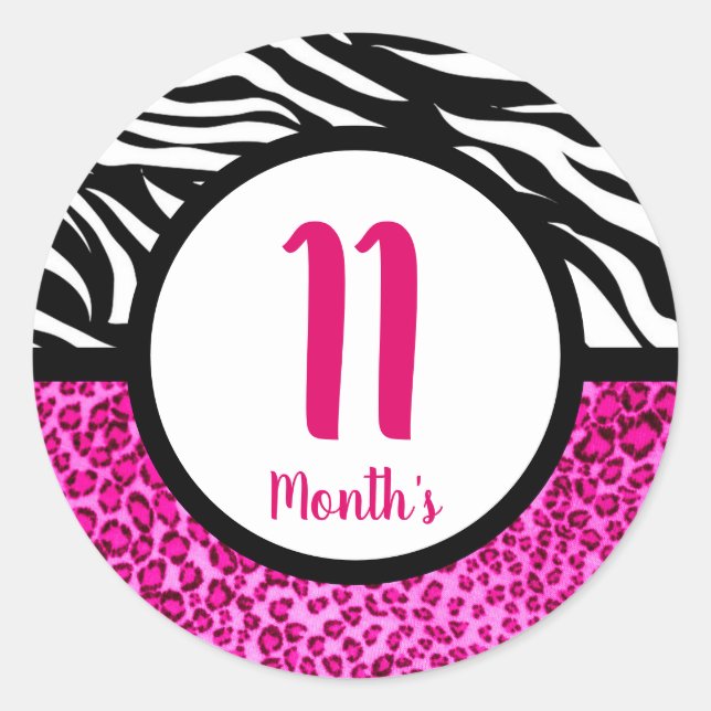 Adesivo Redondo Stickers do mês de bebê (Frente)