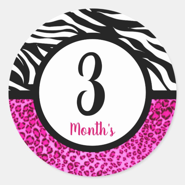 Adesivo Redondo Stickers do mês de bebê (Frente)