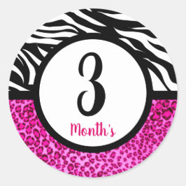 Adesivo Redondo Stickers do mês de bebê