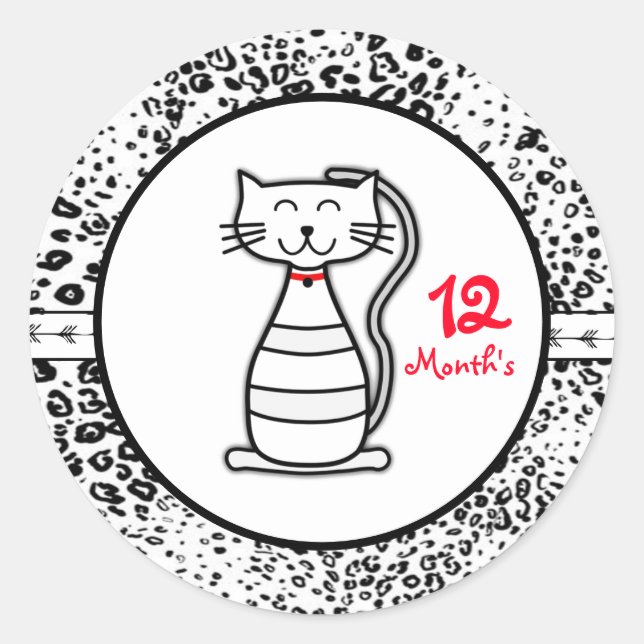 Adesivo Redondo Stickers do mês de bebê (Frente)