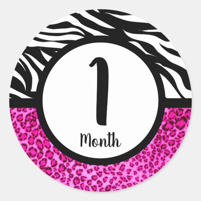 Adesivo Redondo Stickers do mês de bebê (Frente)