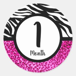 Adesivo Redondo Stickers do mês de bebê