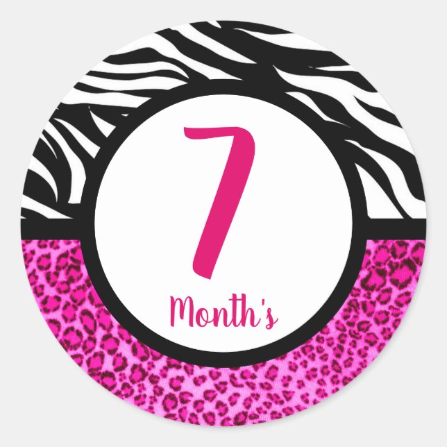 Adesivo Redondo Stickers do mês de bebê (Frente)