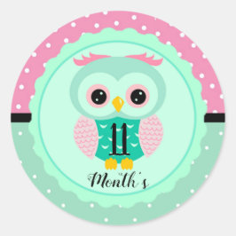 Adesivo Redondo Stickers do mês de bebê