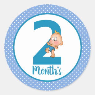Adesivo Redondo Stickers do mês de bebê