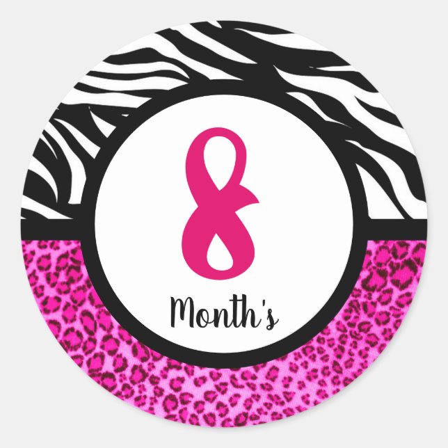 Adesivo Redondo Stickers do mês de bebê (Frente)