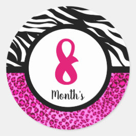 Adesivo Redondo Stickers do mês de bebê