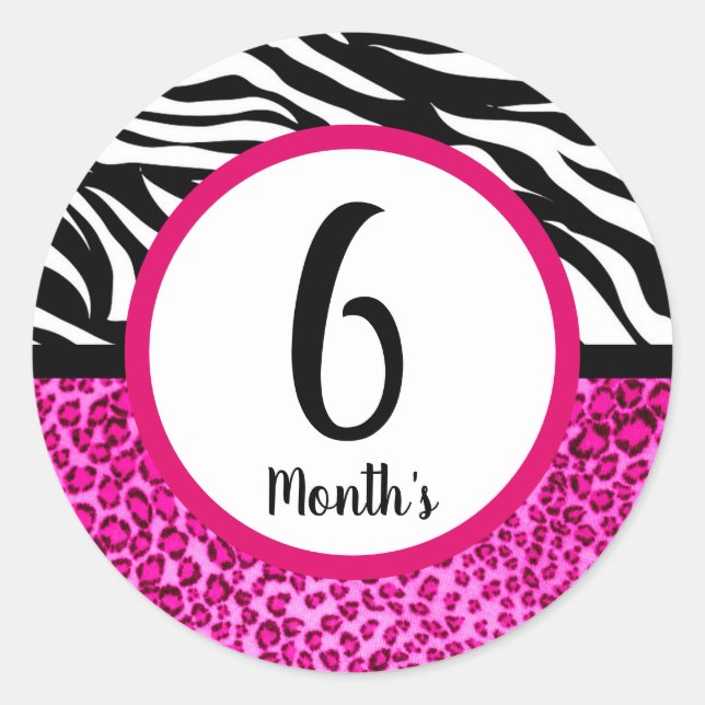 Adesivo Redondo Stickers do mês de bebê (Frente)