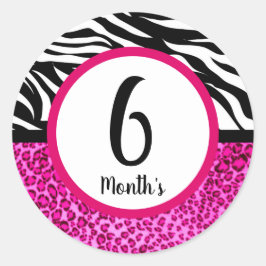 Adesivo Redondo Stickers do mês de bebê