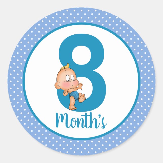 Adesivo Redondo Stickers do mês de bebê (Frente)