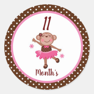 Adesivo Redondo Stickers do mês de bebê