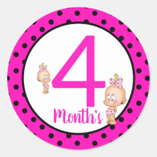Adesivo Redondo Stickers do mês de bebê