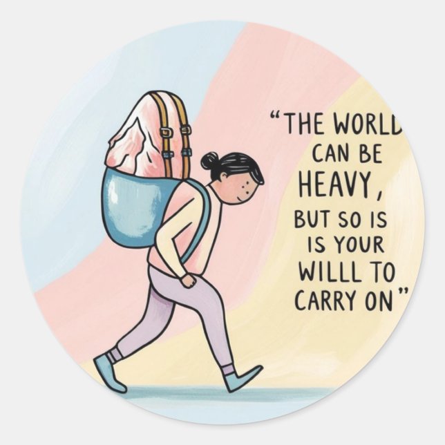 Adesivo Redondo Stickers do mundo pesado (Frente)