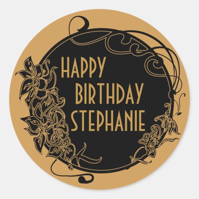 Adesivo Redondo Stickers do Partido Vintage de 1920 (Frente)