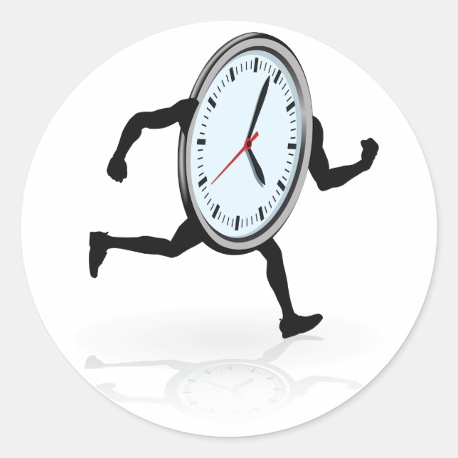 Adesivo Redondo Stickers em execução de relógio (Frente)