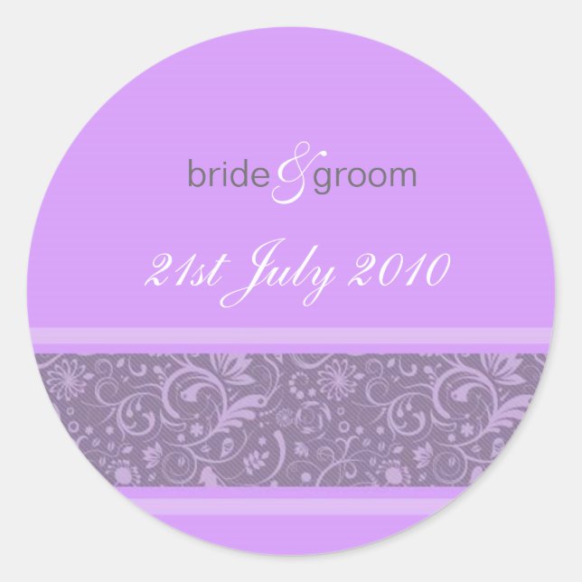 Adesivo Redondo Stickers - Fantasia Floral - Lavanda (Frente)