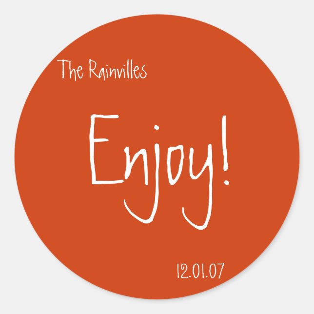 Adesivo Redondo Stickers Favoritos de Casamento (Frente)