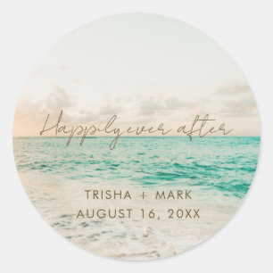 Adesivo Redondo Stickers Favoritos de Casamento de Praia