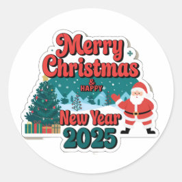 Adesivo Redondo Stickers Festivos, Diversão Sem Fim: Feliz ano nov