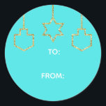 Adesivo Redondo Stickers "Glittered Star & Dreidel" Happy Chanukah<br><div class="desc">Chanucá/adesivos Holiday, personalize. Feliz Chanukah "Prendendo Estrela Glittered e Sonhos." Escolha entre adesivos de 1/2" e 3". Personalize excluindo e substituindo texto por sua própria mensagem. Escolha seu tamanho de fonte, estilo e cor favoritos. A cor de fundo pode ser alterada selecionando uma cor diferente das amostras de cor. Obrigados...</div>