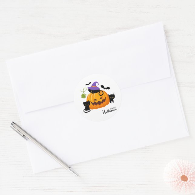 Adesivo Redondo Stickers Halloween (Envelope)
