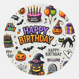 Adesivo Redondo Stickers Halloween mix de basquete