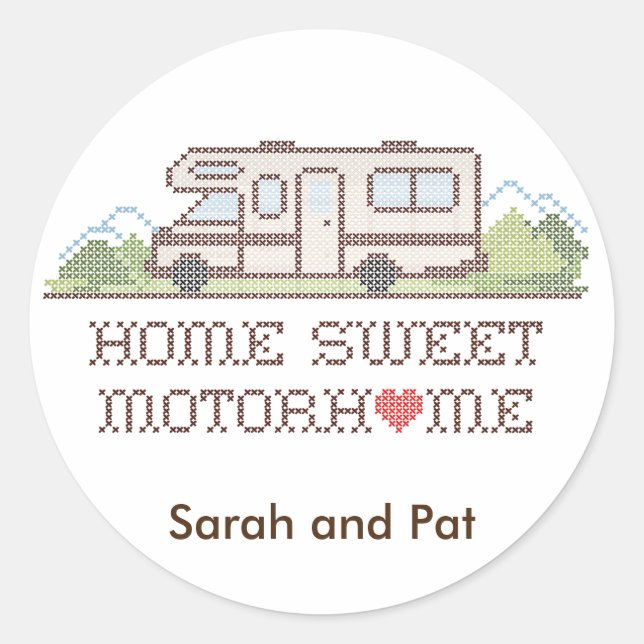Adesivo Redondo Stickers - Home Sweet Motor Home (Frente)