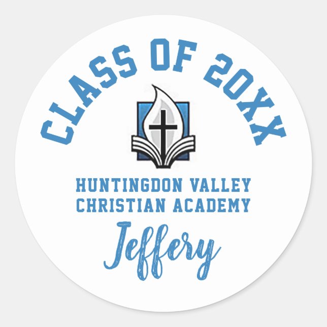 Adesivo Redondo Stickers Huntingdon Valley Christian (Frente)