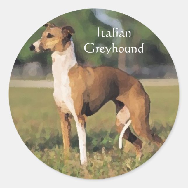 Adesivo Redondo Stickers italianos de galgos (Frente)