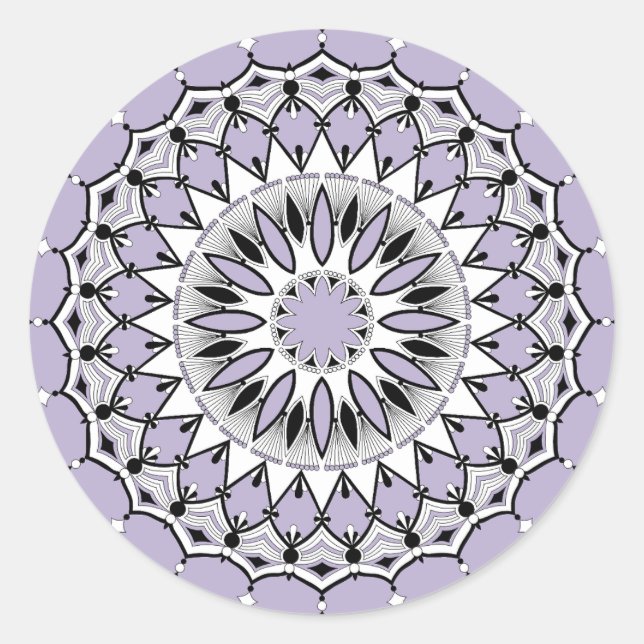 Adesivo Redondo Stickers Lilac Mandala (Design 1) (Frente)