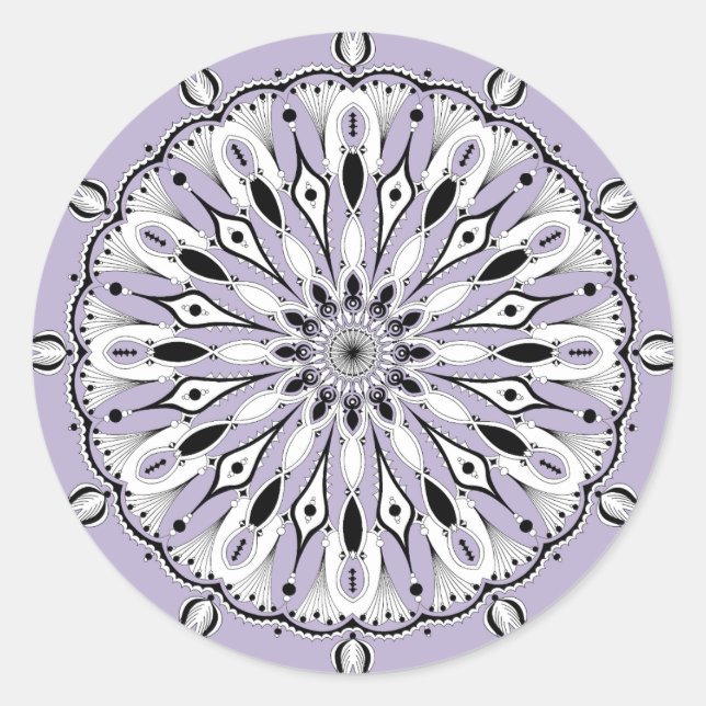 Adesivo Redondo Stickers Lilac Mandala (Design 2) (Frente)