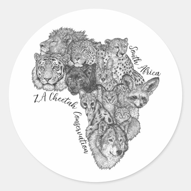 Adesivo Redondo Stickers - Mapa Africano (Frente)