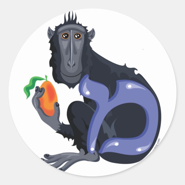 Adesivo Redondo Stickers Mem Hebrew Aleph Bet (Alphabet) (Frente)