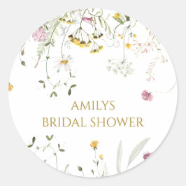 Adesivo Redondo Stickers Obrigado Flores Selvagens