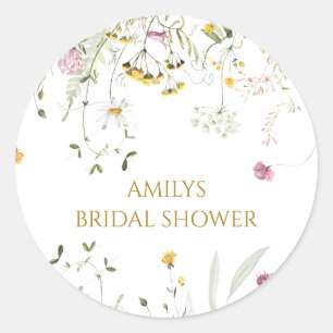 Adesivo Redondo Stickers Obrigado Flores Selvagens
