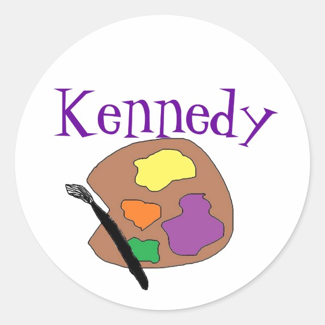 Adesivo Redondo Stickers para o nome Kennedy (Frente)