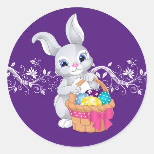 Adesivo Redondo Stickers-Páscoa Bunny