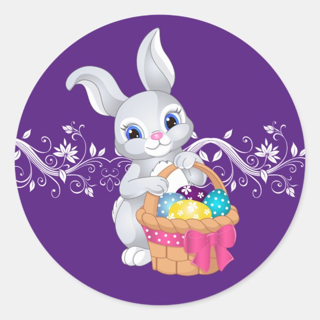 Adesivo Redondo Stickers-Páscoa Bunny (Frente)