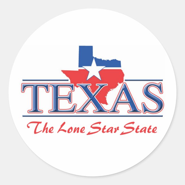 Adesivo Redondo Stickers Patrióticos do Texas (Frente)