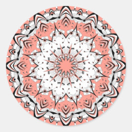 Adesivo Redondo Stickers Peach Mandala (Design 3)