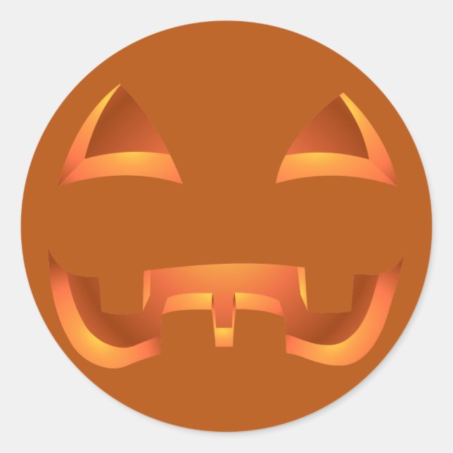 Adesivo Redondo Stickers Personalizados de Abóbora do Halloween (Frente)