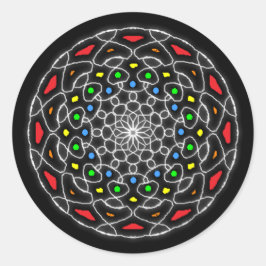 Adesivo Redondo Stickers psychédélique caleidoscópio coloré