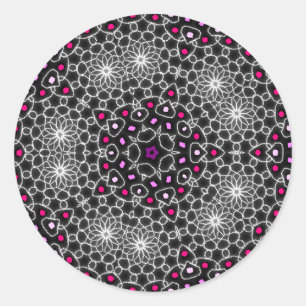 Adesivo Redondo Stickers psychédélique kaleidoscope