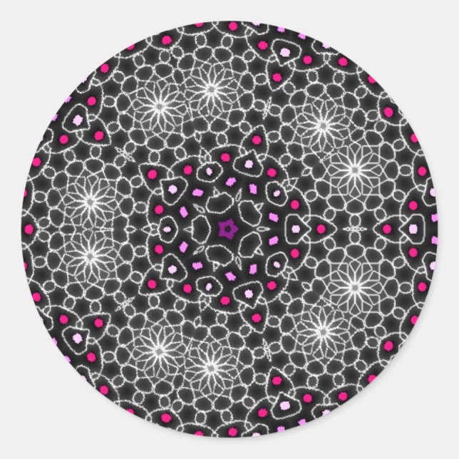 Adesivo Redondo Stickers psychédélique kaleidoscope (Frente)