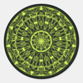Adesivo Redondo Stickers psychédélique preto e verde