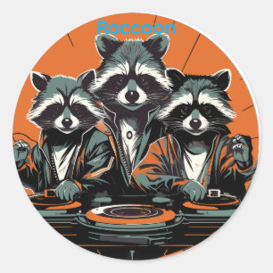 Adesivo Redondo Stickers Raccoon fez o Dia das Bruxas