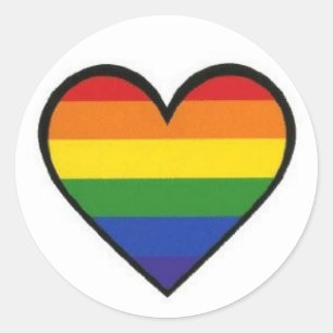 Adesivo Redondo Stickers "Rainbow Pride Heart"