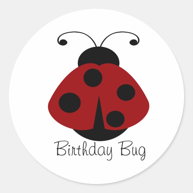 Adesivo Redondo Stickers Red Black Ladybug (Frente)