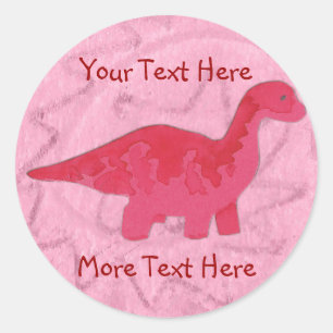 Adesivo Redondo Stickers Red Dinosaur
